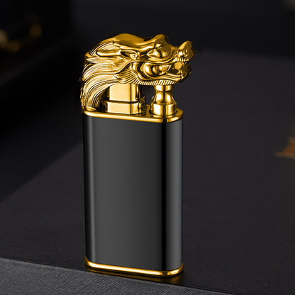 Creative Blue Flame Lighter Dolphin Dragon Tiger Double Fire Metal Winproof Lighter Inflatable Lighter