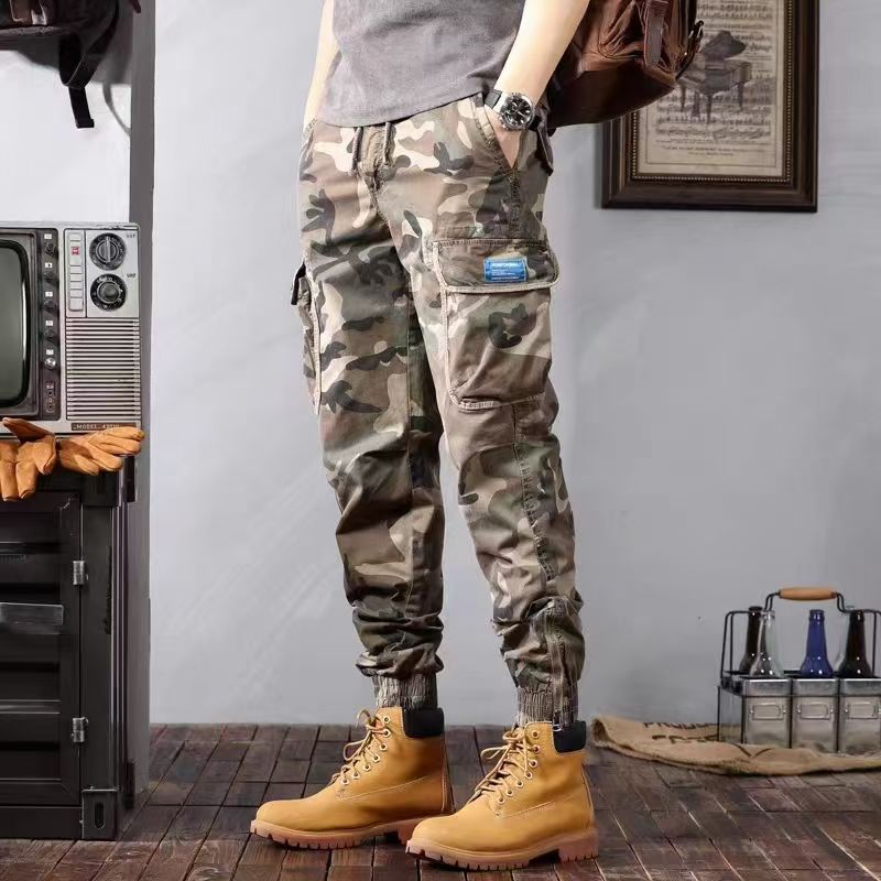 Camouflage Cargo Pants Men's Trousers With Pockets Fashion Casual Loose Tapered Pants